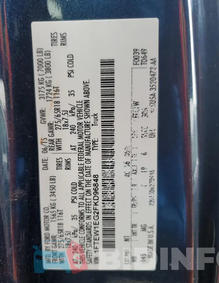 1FTEW1EG2FKD96848 Photo# 12