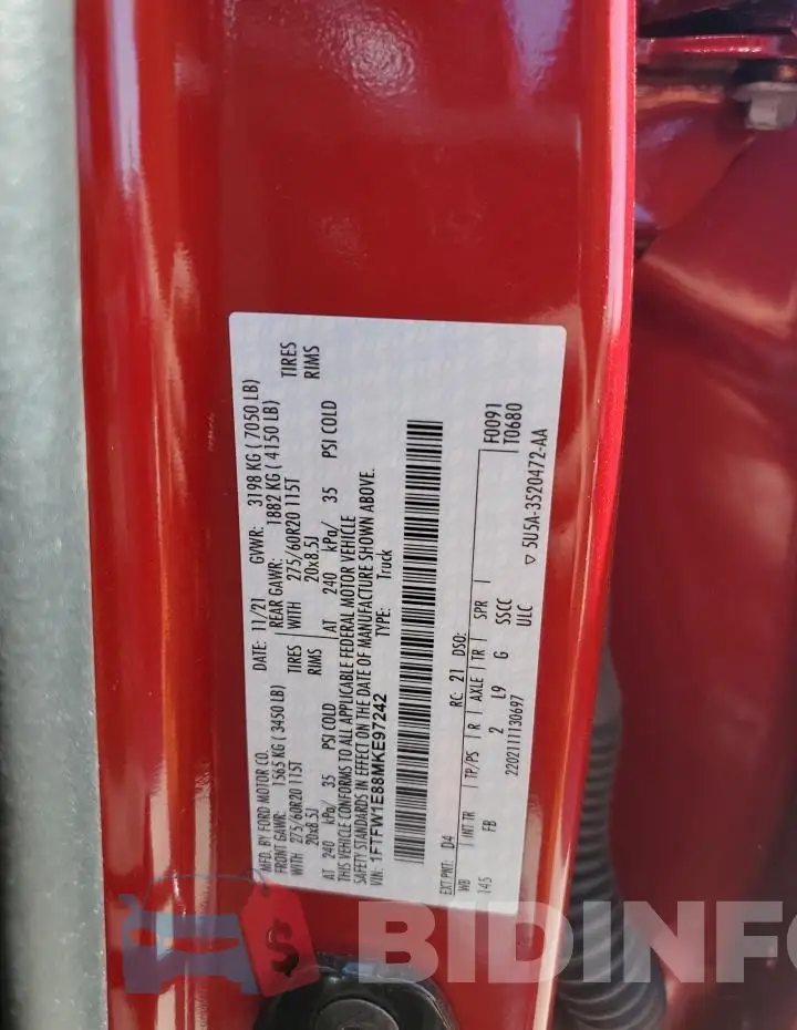 1FTFW1E88MKE97242 Photo# 12