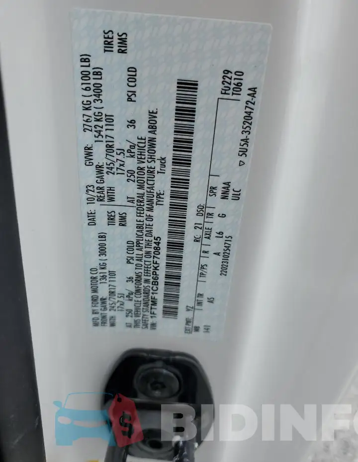 1FTMF1CB6PKF70845 Photo# 12