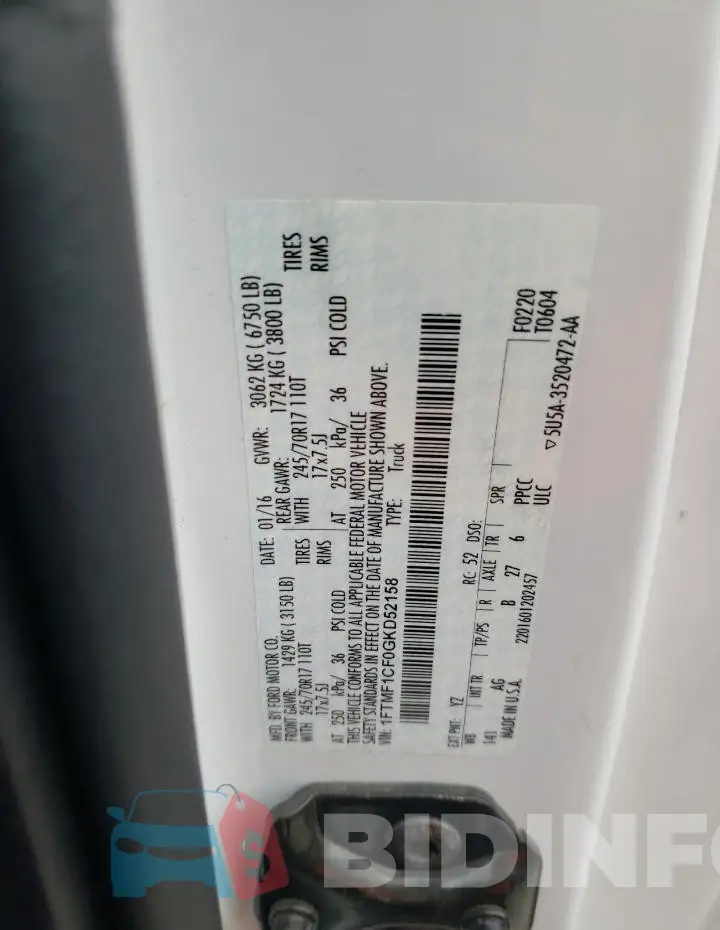 1FTMF1CF0GKD52158 Photo# 12