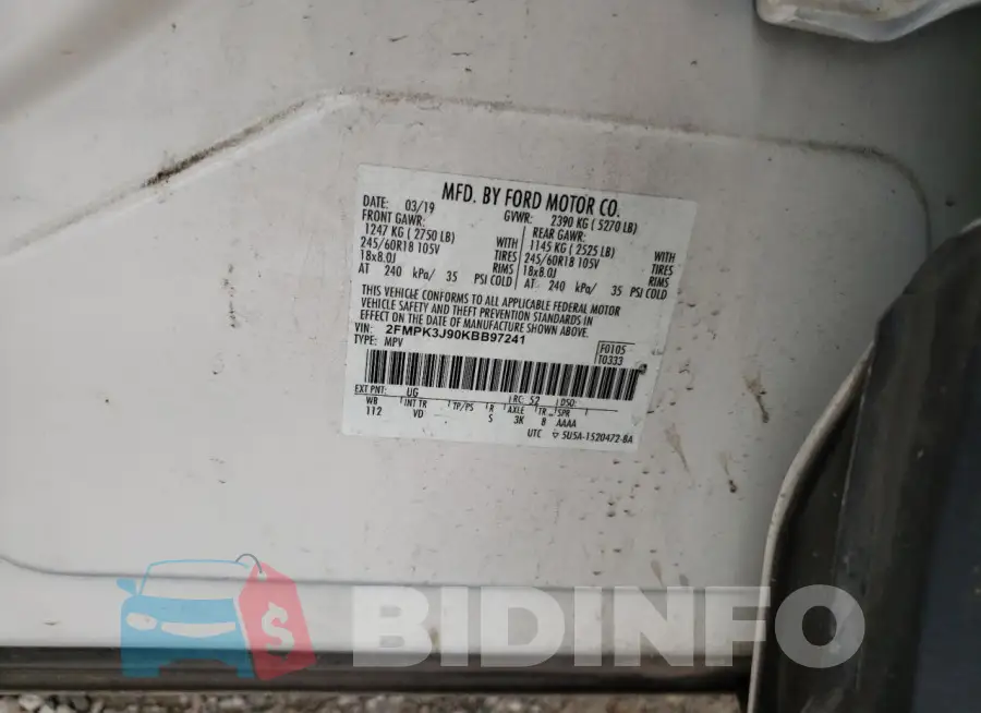 2FMPK3J90KBB97241 Photo# 12