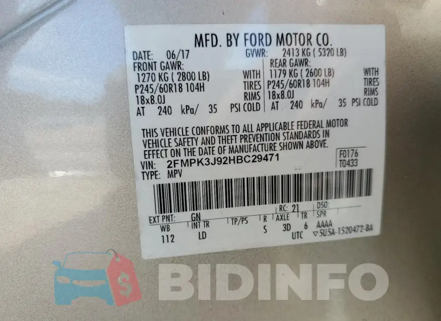 2FMPK3J92HBC29471 Photo# 13