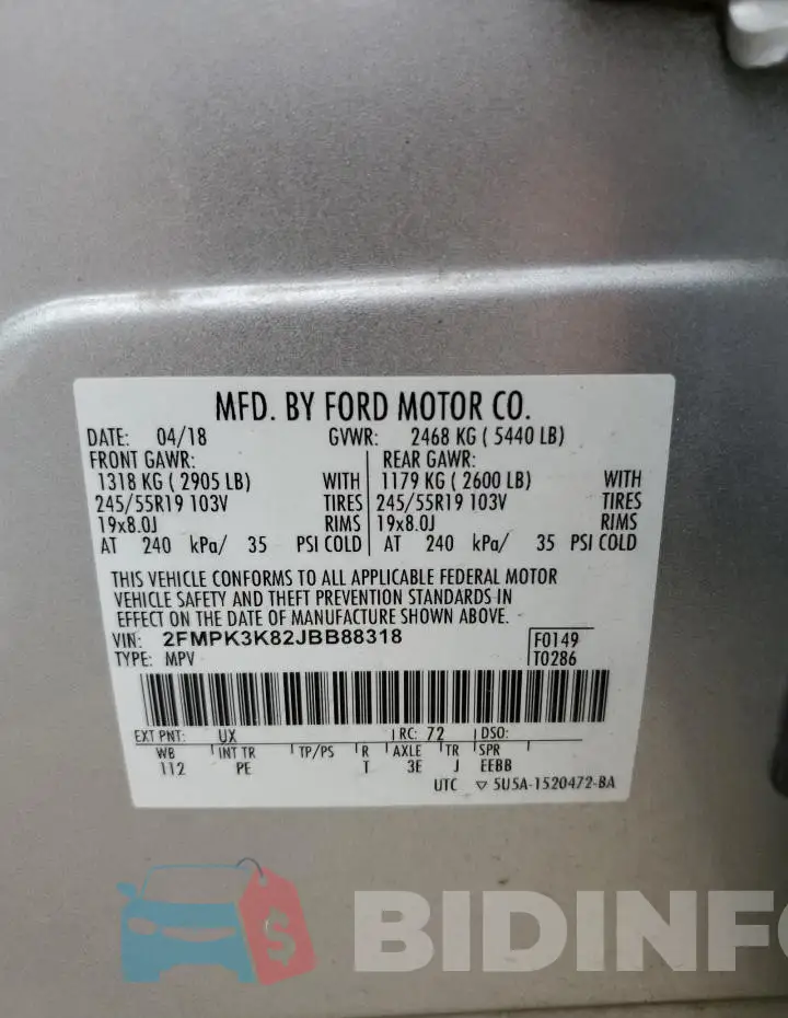 2FMPK3K82JBB88318 Photo# 14