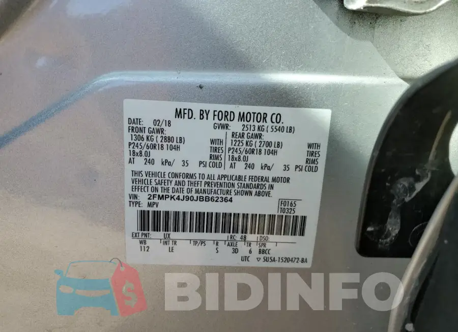 2FMPK4J90JBB62364 Photo# 13