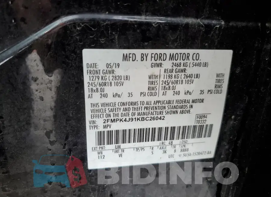 2FMPK4J91KBC26042 Photo# 12