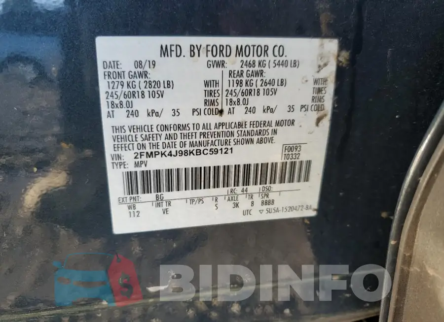 2FMPK4J98KBC59121 Photo# 13