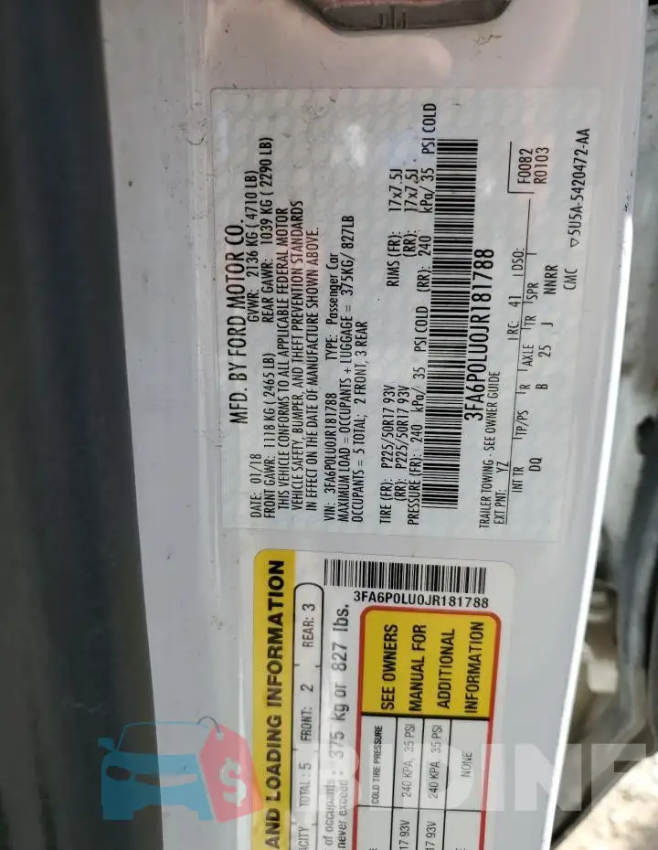 3FA6P0LU0JR181788 Photo# 12