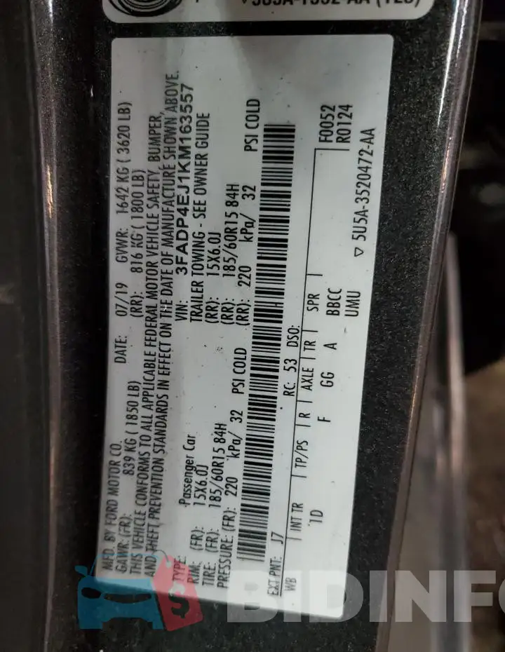 3FADP4EJ1KM163557 Photo# 12