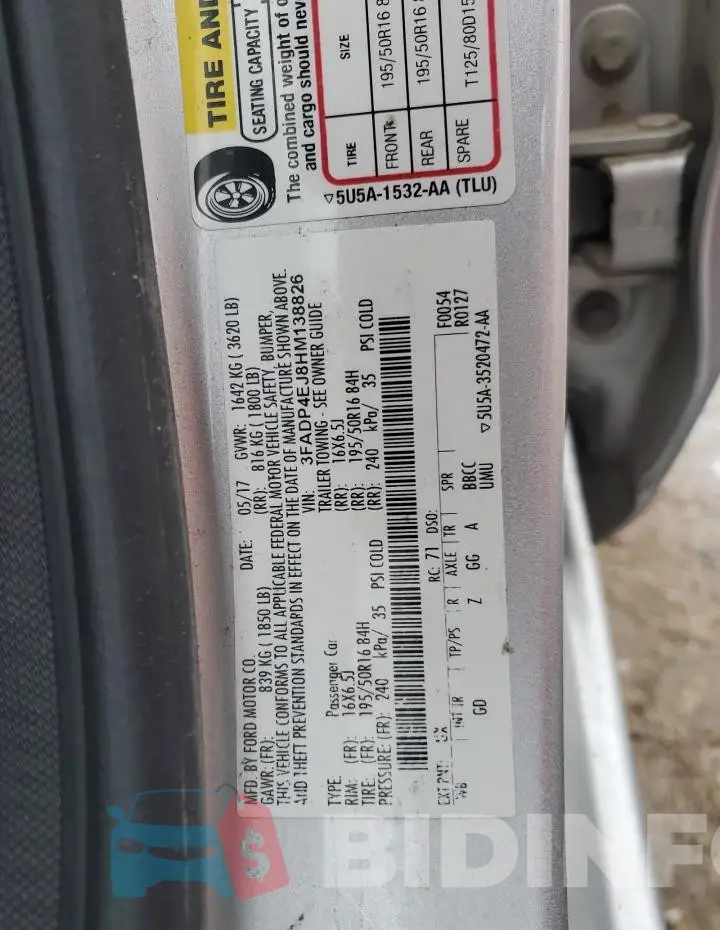 3FADP4EJ8HM138826 Photo# 12