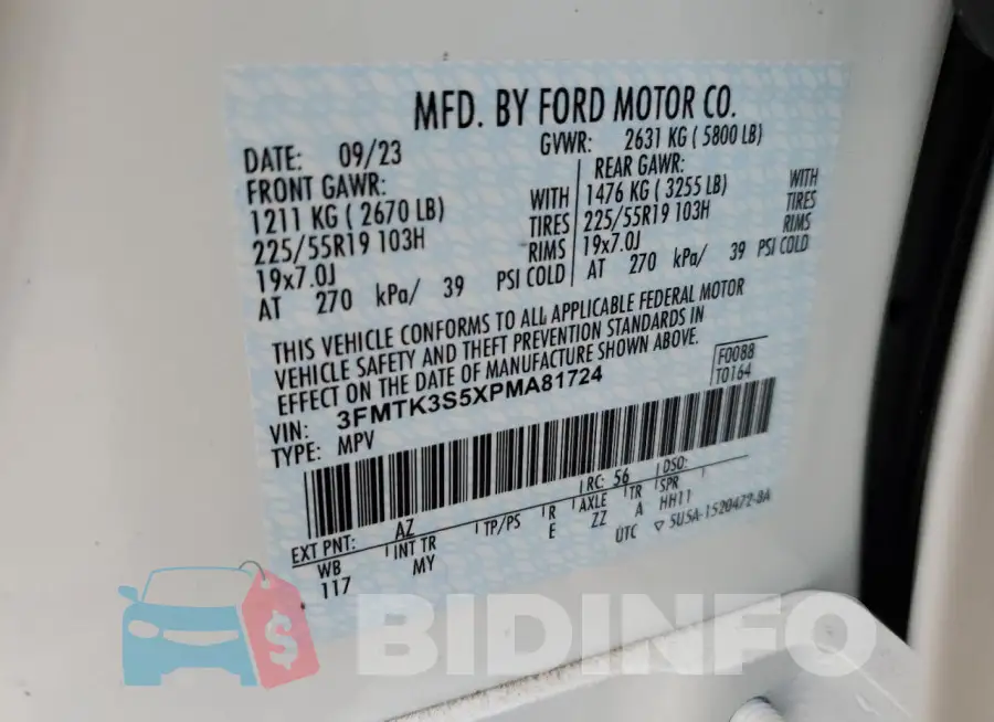 3FMTK3S5XPMA81724 Photo# 13
