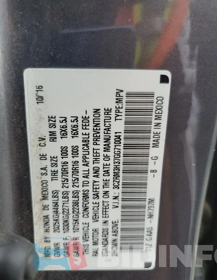 3CZRM3H37GG710041 Photo# 12