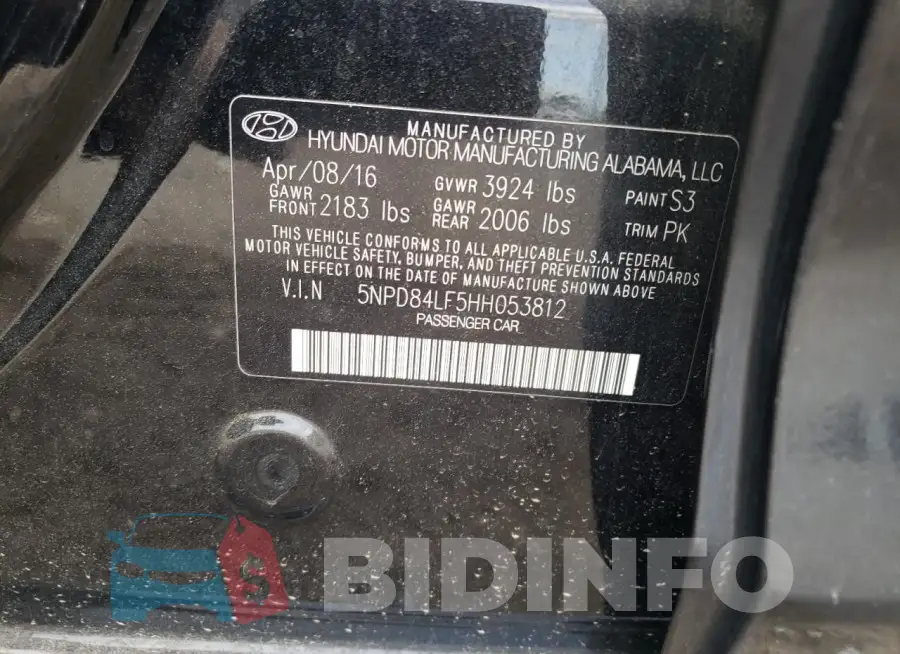 5NPD84LF5HH053812 Photo# 12