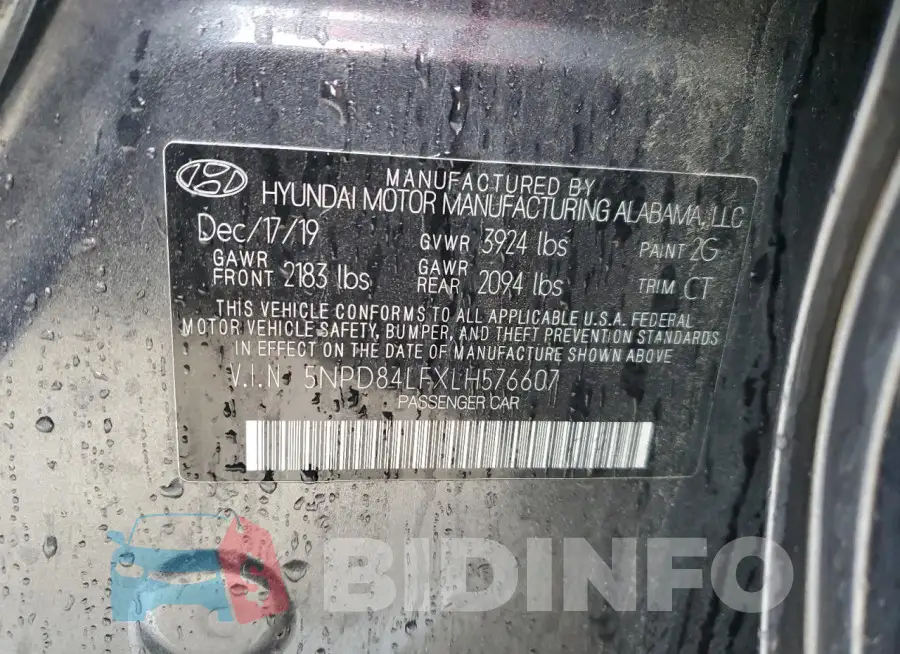 5NPD84LFXLH576607 Photo# 12