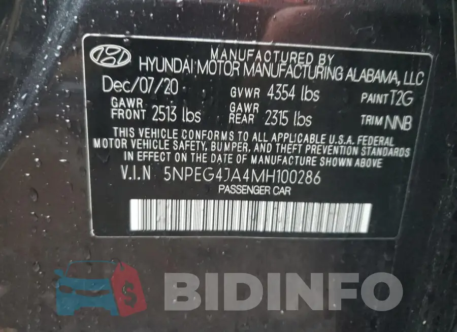 5NPEG4JA4MH100286 Photo# 12