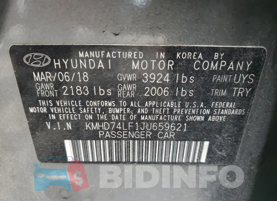 KMHD74LF1JU659621 Photo# 12
