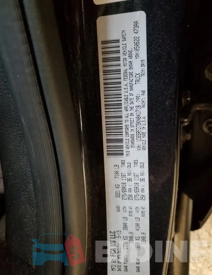 1C6SRFDT5KN841718 Photo# 12