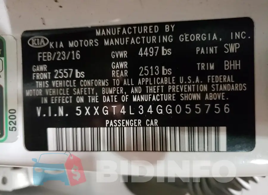 5XXGT4L34GG055756 Photo# 12