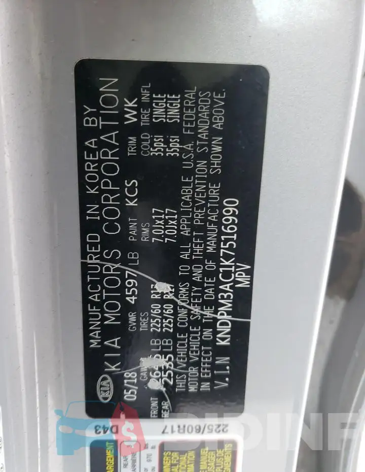 KNDPM3AC1K7516990 Photo# 13
