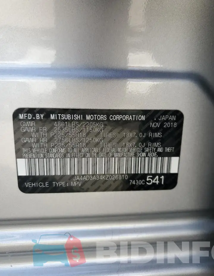 JA4AD3A34KZ026810 Photo# 13