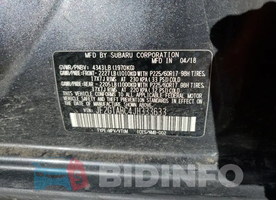 JF2GTABC4JH333633 Photo# 12