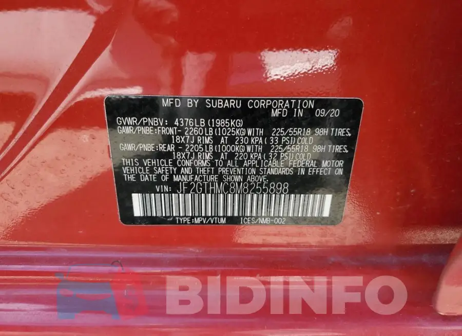 JF2GTHMC8M8255898 Photo# 13