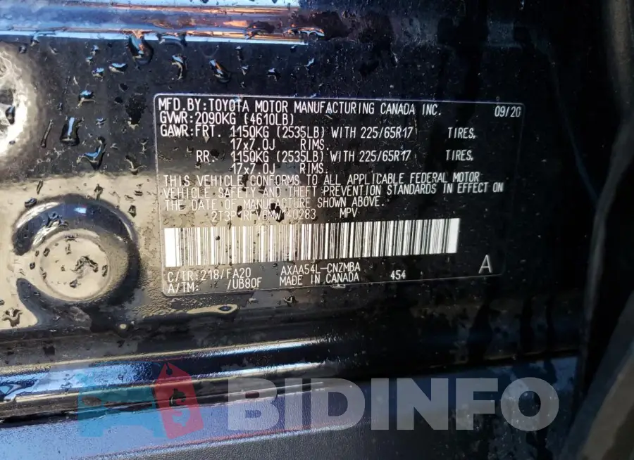 2T3P1RFV6MW140283 Photo# 12