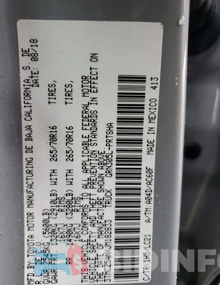 3TMCZ5ANXJM182833 Photo# 12