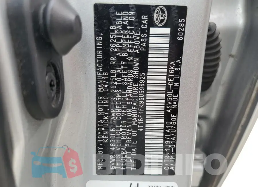 4T1BF1FK9GU596925 Photo# 12