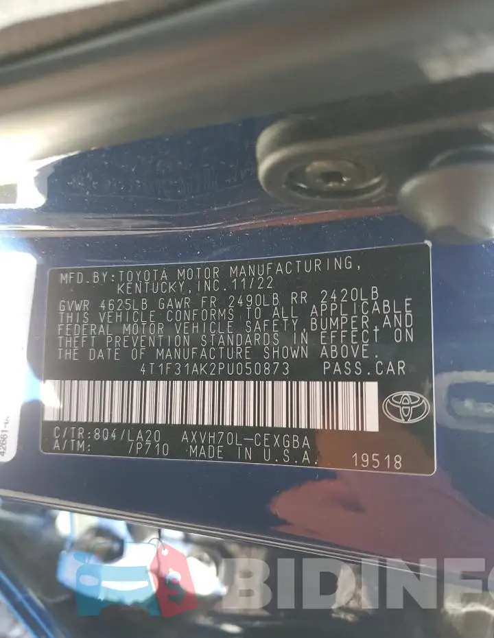 4T1F31AK2PU050873 Photo# 13