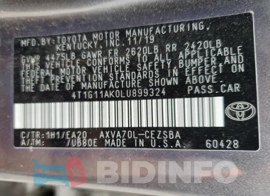 4T1G11AK0LU899324 Photo# 12