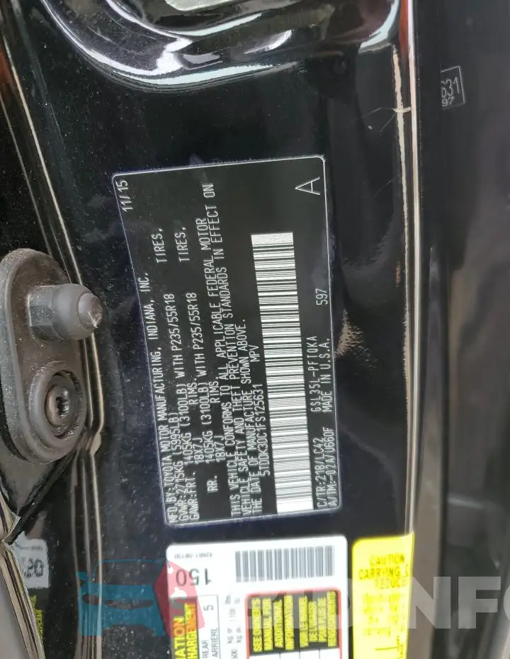 5TDDK3DC1FS125631 Photo# 12