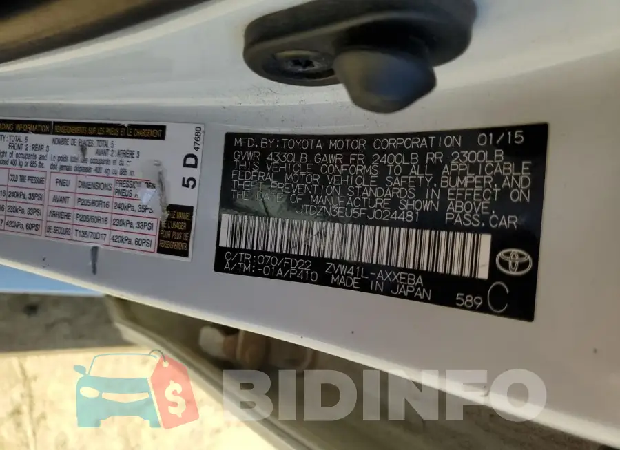 JTDZN3EU5FJ024481 Photo# 12