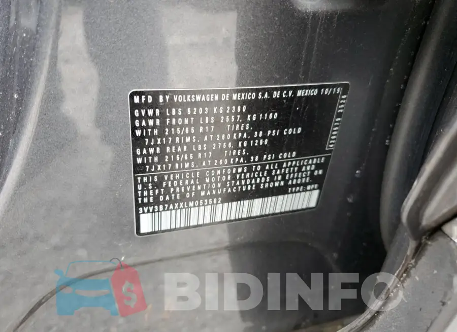 3VV3B7AXXLM053562 Photo# 13