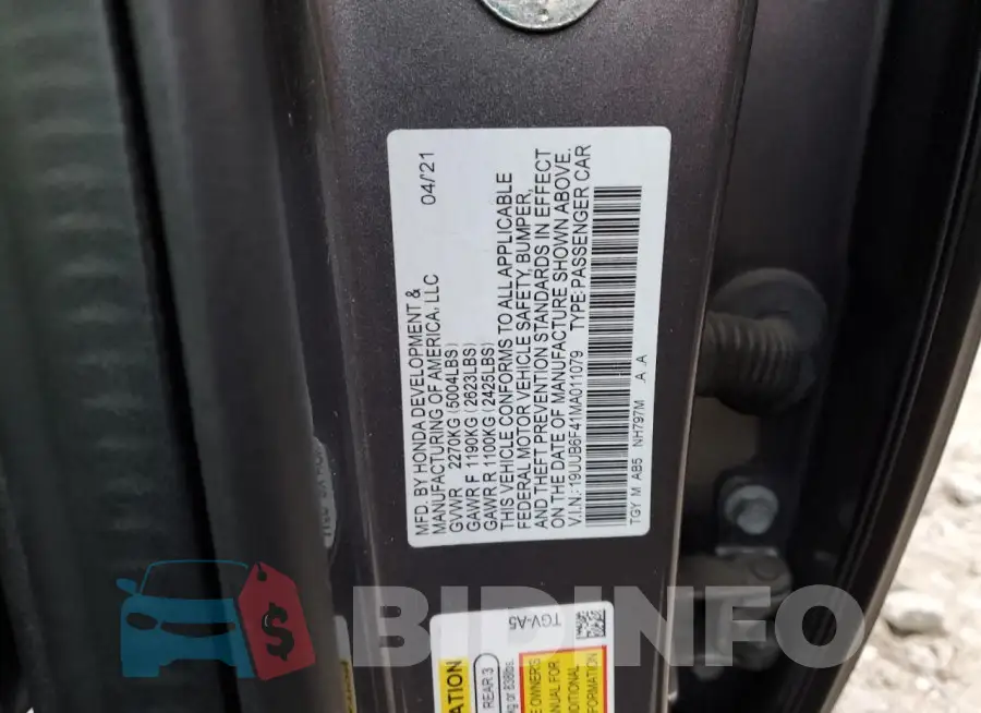 19UUB6F41MA011079 Photo# 12