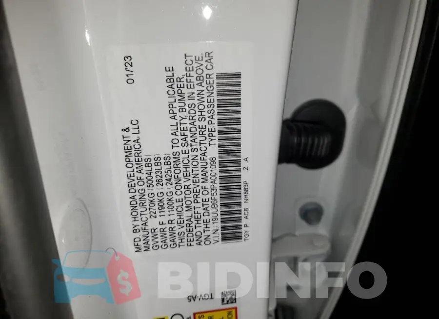 19UUB6F53PA001098 Photo# 12