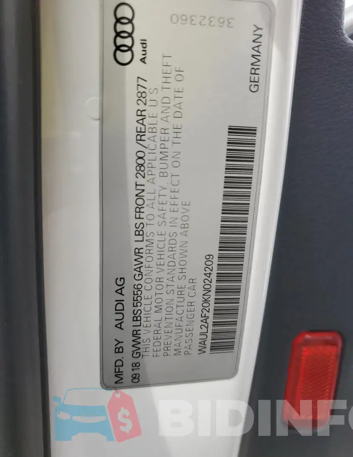 WAUL2AF20KN024209 Photo# 13