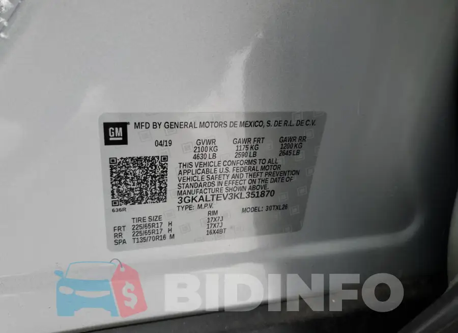 3GKALTEV3KL351870 Photo# 12
