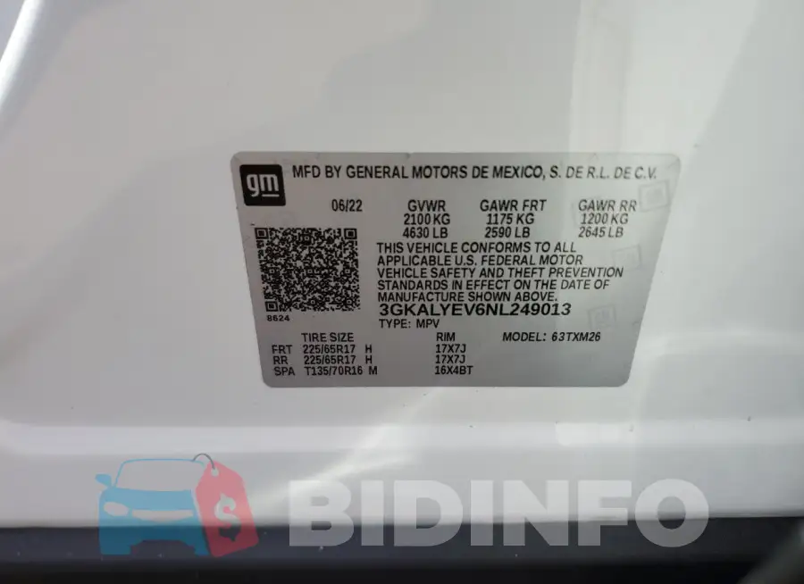 3GKALYEV6NL249013 Photo# 12