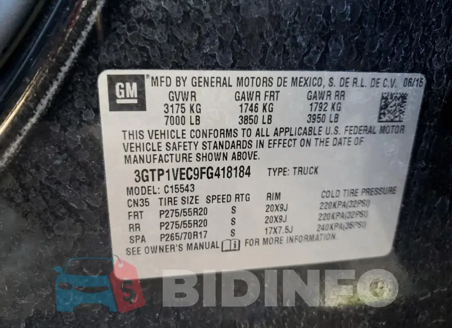3GTP1VEC9FG418184 Photo# 12