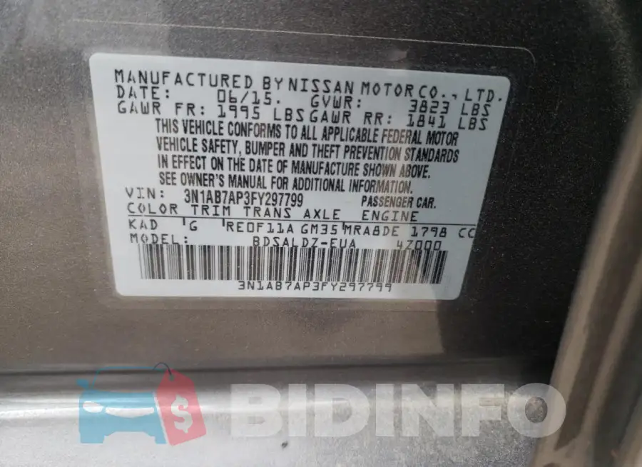 3N1AB7AP3FY297799 Photo# 12