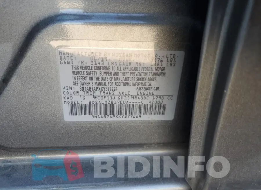 3N1AB7APXKY377224 Photo# 12
