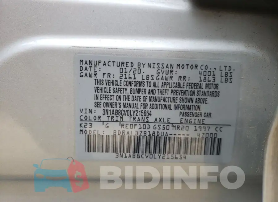 3N1AB8CV0LY215654 Photo# 12