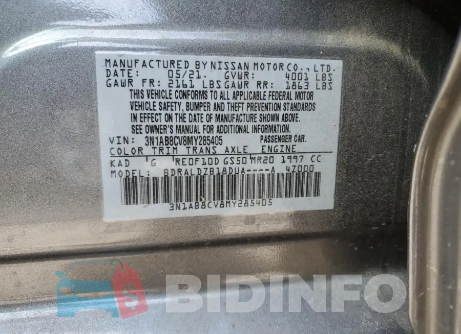 3N1AB8CV8MY285405 Photo# 12