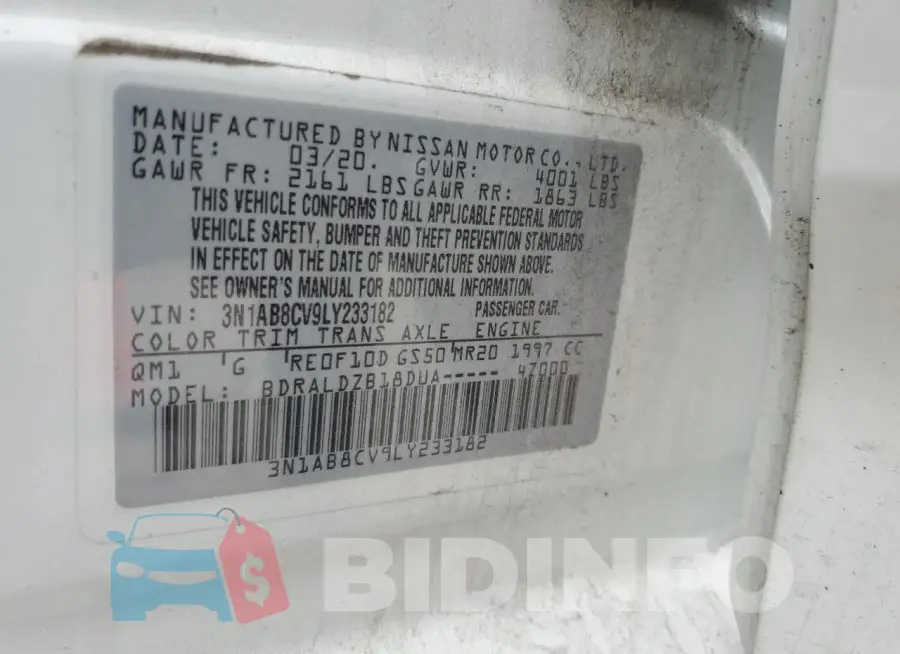3N1AB8CV9LY233182 Photo# 12