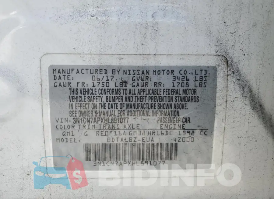 3N1CN7APXHL891077 Photo# 13