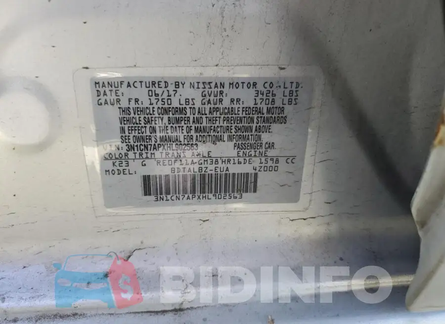 3N1CN7APXHL902563 Photo# 12