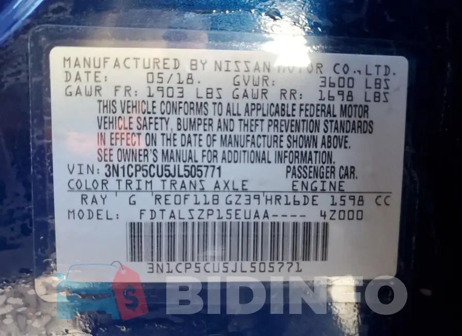 3N1CP5CU5JL505771 Photo# 13