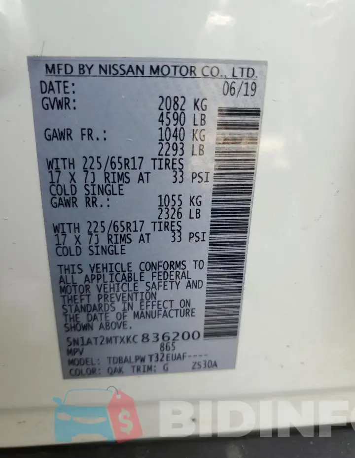 5N1AT2MTXKC836200 Photo# 14