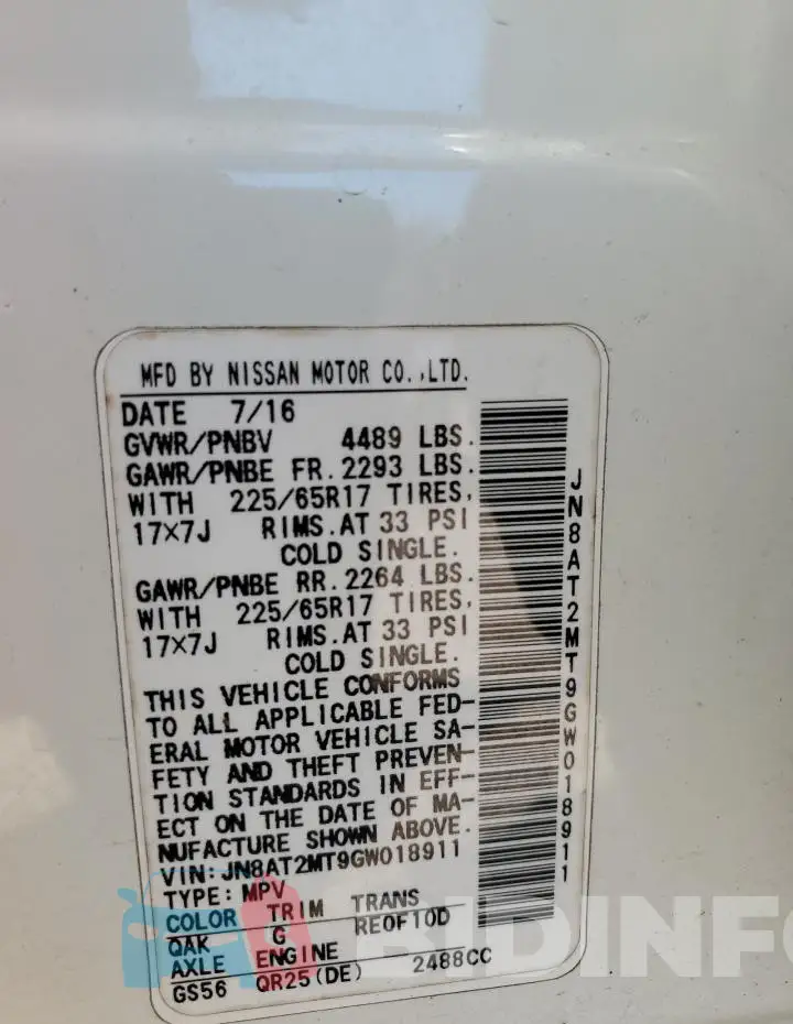 JN8AT2MT9GW018911 Photo# 13