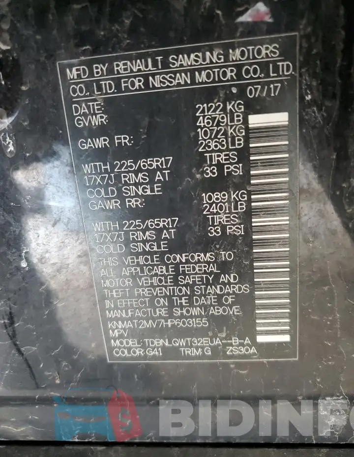 KNMAT2MV7HP603155 Photo# 13